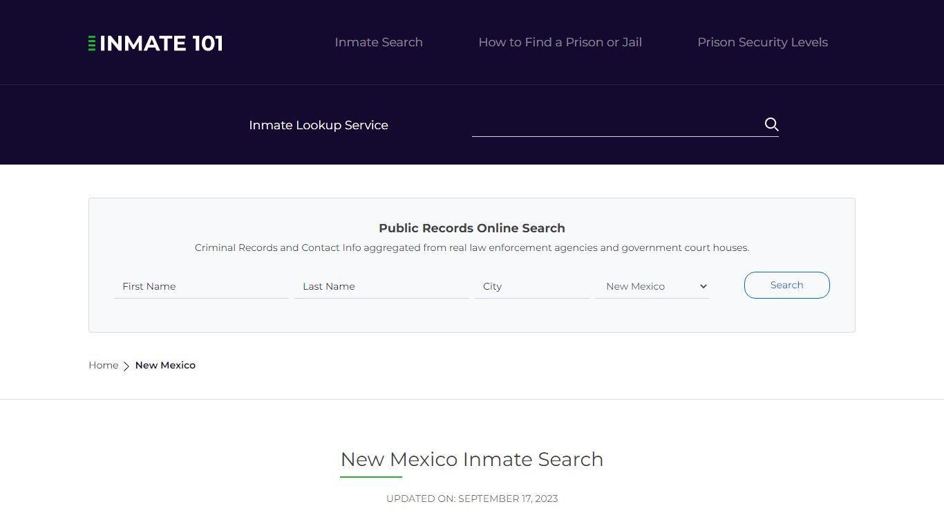New Mexico Inmate Search – New Mexico Corrections Department Offender ...