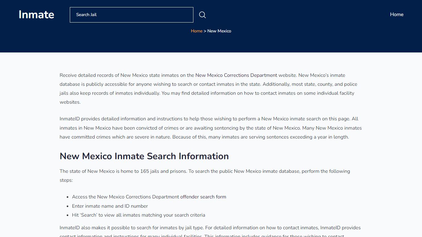 New Mexico Inmate Search - New Mexico DOC - InmateID